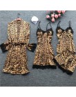 QWEEK kobiety piżamy Leopard piżamy kobiety 2019 wiosna Satin Pijamas kobiety dorywczo elegancka piżama Femme Silk Pijama Mujer 