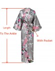 Seksowne kobiety długa suknia z kieszenią panna młoda druhna szlafrok Rayon Kimono szlafrok duży rozmiar S-XXXL sukienka wieczor