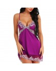 Seksowna bielizna damska V Neck Floral bielizna nocna seksowna koszula nocna miękkie koronkowe szaty koszula nocna