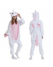 Dzieci Kigurumi jednorożec piżamy dla chłopców dziewcząt flanelowe dzieci Stich Pijamas zestaw zwierząt piżamy zimowe Onesies Un
