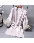 Bordowy kobiety Rayon koronkowe szaty druhna ślubna suknia ślubna kimono jednolita szata bielizna nocna koszula nocna druhna sza