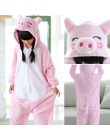 Dzieci Kigurumi jednorożec piżamy dla chłopców dziewcząt flanelowe dzieci Stich Pijamas zestaw zwierząt piżamy zimowe Onesies Un