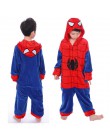 Dzieci Kigurumi jednorożec piżamy dla chłopców dziewcząt flanelowe dzieci Stich Pijamas zestaw zwierząt piżamy zimowe Onesies Un