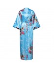 Seksowne kobiety długa suknia z kieszenią panna młoda druhna szlafrok Rayon Kimono szlafrok duży rozmiar S-XXXL sukienka wieczor
