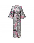 Seksowne kobiety długa suknia z kieszenią panna młoda druhna szlafrok Rayon Kimono szlafrok duży rozmiar S-XXXL sukienka wieczor
