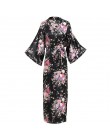 Seksowne kobiety długa suknia z kieszenią panna młoda druhna szlafrok Rayon Kimono szlafrok duży rozmiar S-XXXL sukienka wieczor