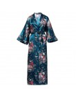 Seksowne kobiety długa suknia z kieszenią panna młoda druhna szlafrok Rayon Kimono szlafrok duży rozmiar S-XXXL sukienka wieczor