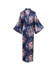 Seksowne kobiety długa suknia z kieszenią panna młoda druhna szlafrok Rayon Kimono szlafrok duży rozmiar S-XXXL sukienka wieczor