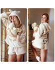 Kobiety piżamy zestaw 2019 jesień zima ciepłe piżamy kobiety polar Pijamas Femme seksowna bielizna kot Pijama Mujer bielizna noc