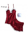Marka fiklyc piżamy zestawy dla kobiet koronka satin pijama letnia bielizna nocna sexy bielizna piżamy piżamy damskie homewear n