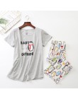 Bawełniana piżama z krótkim rękawem T-shirt długie spodnie 2 sztuka/zestaw seksowna letnia piżama Big Size mama domowa bielizna 
