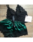 QWEEK kobiet piżamy bielizna nocna seksowna koronkowa bielizna lato cienkie piżamy zestaw damski Sexy V-neck Backless Pijamas ko