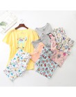 Bawełniana piżama z krótkim rękawem T-shirt długie spodnie 2 sztuka/zestaw seksowna letnia piżama Big Size mama domowa bielizna 