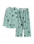 BZEL piżamy damskie zestawy Plus rozmiar Femme Nighty strój domowy codzienny Loungewear bawełna bielizna nocna Cartoon V-Neck Pi