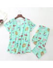 Bawełniana piżama z krótkim rękawem T-shirt długie spodnie 2 sztuka/zestaw seksowna letnia piżama Big Size mama domowa bielizna 
