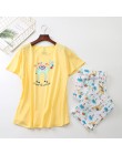Bawełniana piżama z krótkim rękawem T-shirt długie spodnie 2 sztuka/zestaw seksowna letnia piżama Big Size mama domowa bielizna 