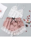 QWEEK kobiet piżamy bielizna nocna seksowna koronkowa bielizna lato cienkie piżamy zestaw damski Sexy V-neck Backless Pijamas ko