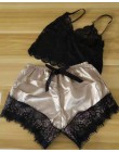 QWEEK kobiet piżamy bielizna nocna seksowna koronkowa bielizna lato cienkie piżamy zestaw damski Sexy V-neck Backless Pijamas ko