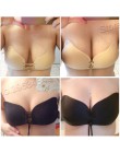 Kobiety samoprzylepna opaska bez ramiączek bez ramiączek solidny biustonosz Stick żel silikonowy Push Up bielizna damska niewido
