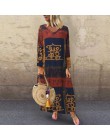 ZANZEA kobiety lato z krótkim rękawem bawełniana lniana sukienka Vestido szata Kaftan Femme Vintage V neck Floral wydrukowano le