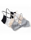 2 szt. Komfortowe biustonosze bawełniane dla kobiet cienki francuski styl bralette sexy głębokie V trójkąt puchar bezprzewodowy 