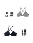 2 szt. Komfortowe biustonosze bawełniane dla kobiet cienki francuski styl bralette sexy głębokie V trójkąt puchar bezprzewodowy 