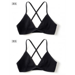 2 szt. Komfortowe biustonosze bawełniane dla kobiet cienki francuski styl bralette sexy głębokie V trójkąt puchar bezprzewodowy 