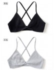 2 szt. Komfortowe biustonosze bawełniane dla kobiet cienki francuski styl bralette sexy głębokie V trójkąt puchar bezprzewodowy 