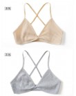 2 szt. Komfortowe biustonosze bawełniane dla kobiet cienki francuski styl bralette sexy głębokie V trójkąt puchar bezprzewodowy 