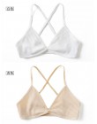 2 szt. Komfortowe biustonosze bawełniane dla kobiet cienki francuski styl bralette sexy głębokie V trójkąt puchar bezprzewodowy 