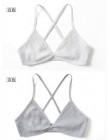 2 szt. Komfortowe biustonosze bawełniane dla kobiet cienki francuski styl bralette sexy głębokie V trójkąt puchar bezprzewodowy 