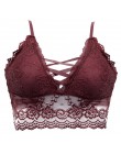 Sexy Bralette usztywniane biustonosze dla kobiet przezroczysty bezprzewodowy biustonosz koronkowa bielizna koronkowy biustonosz 