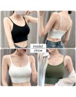 Głębokie V kobiety Sexy Bralette bawełna aktywny biustonosz jednolita, krótka koszulka Push Up usztywniany biustonosz wygodna bi