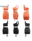 Nadafair Mini Bodycon letnia sukienka kobiety klub drążą Ruched Backless pomarańczowy biały czarny Party bandaż kobiety Sexy suk