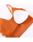Głębokie V kobiety Sexy Bralette bawełna aktywny biustonosz jednolita, krótka koszulka Push Up usztywniany biustonosz wygodna bi