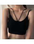 Głębokie V kobiety Sexy Bralette bawełna aktywny biustonosz jednolita, krótka koszulka Push Up usztywniany biustonosz wygodna bi