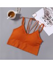 Głębokie V kobiety Sexy Bralette bawełna aktywny biustonosz jednolita, krótka koszulka Push Up usztywniany biustonosz wygodna bi