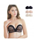 Sexy Lace Invisible biustonosz bez szwu biustonosze push-up dla kobiet bielizna bez pleców Bralette Brassiere 1/2 szklanki bez r