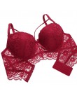 Koronkowe biustonosze dla kobiet biustonosz z fiszbinami Bralette Sexy Ultra cienkie bielizna Plus rozmiar C D kubek bielizna da