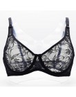 Plus rozmiar Sexy koronkowe biustonosze dla kobiet fiszbiny BH Hollow biustonosz Bralette bielizna damska delikatny haft bielizn