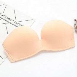 Sexy Lace Invisible biustonosz bez szwu biustonosze push-up dla kobiet bielizna bez pleców Bralette Brassiere 1/2 szklanki bez r