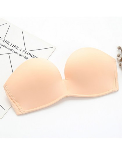 Sexy Lace Invisible biustonosz bez szwu biustonosze push-up dla kobiet bielizna bez pleców Bralette Brassiere 1/2 szklanki bez r