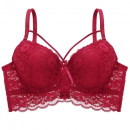 Koronkowe biustonosze dla kobiet biustonosz z fiszbinami Bralette Sexy Ultra cienkie bielizna Plus rozmiar C D kubek bielizna da