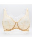 Plus rozmiar Sexy koronkowe biustonosze dla kobiet fiszbiny BH Hollow biustonosz Bralette bielizna damska delikatny haft bielizn