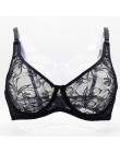 Plus rozmiar Sexy koronkowe biustonosze dla kobiet fiszbiny BH Hollow biustonosz Bralette bielizna damska delikatny haft bielizn