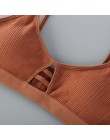 GUMPRUN cienki pasek Bralette seksowna bielizna bez szwu drążą miękkie biustonosze dla kobiet bezprzewodowy biustonosz Push Up w