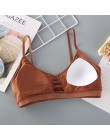 GUMPRUN cienki pasek Bralette seksowna bielizna bez szwu drążą miękkie biustonosze dla kobiet bezprzewodowy biustonosz Push Up w