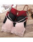 Seksowne kobiety biustonosz moda biustonosz zapinany z przodu biustonosz Push Up B C kubek koronkowy biustonosz Backless biuston