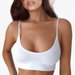 Bez pleców Tank bluzka bawełniana biustonosz wygodny biustonosz bezszwowy dla kobiet Wirefree bielizna Sexy Bralette Backless bi