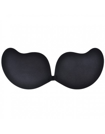 DeRuiLady Sexy bezprzewodowy Stick On bielizna biustonosz Push Up samoprzylepne bez ramiączek przednie zapięcie żel przezroczyst